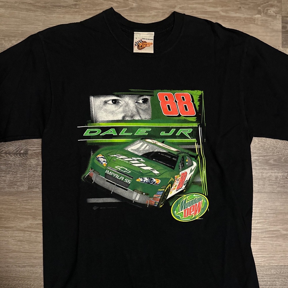 Dale Jr 88 Mountain‎ Dew Impala 55 NASCAR Racing T Shirt Mens Large